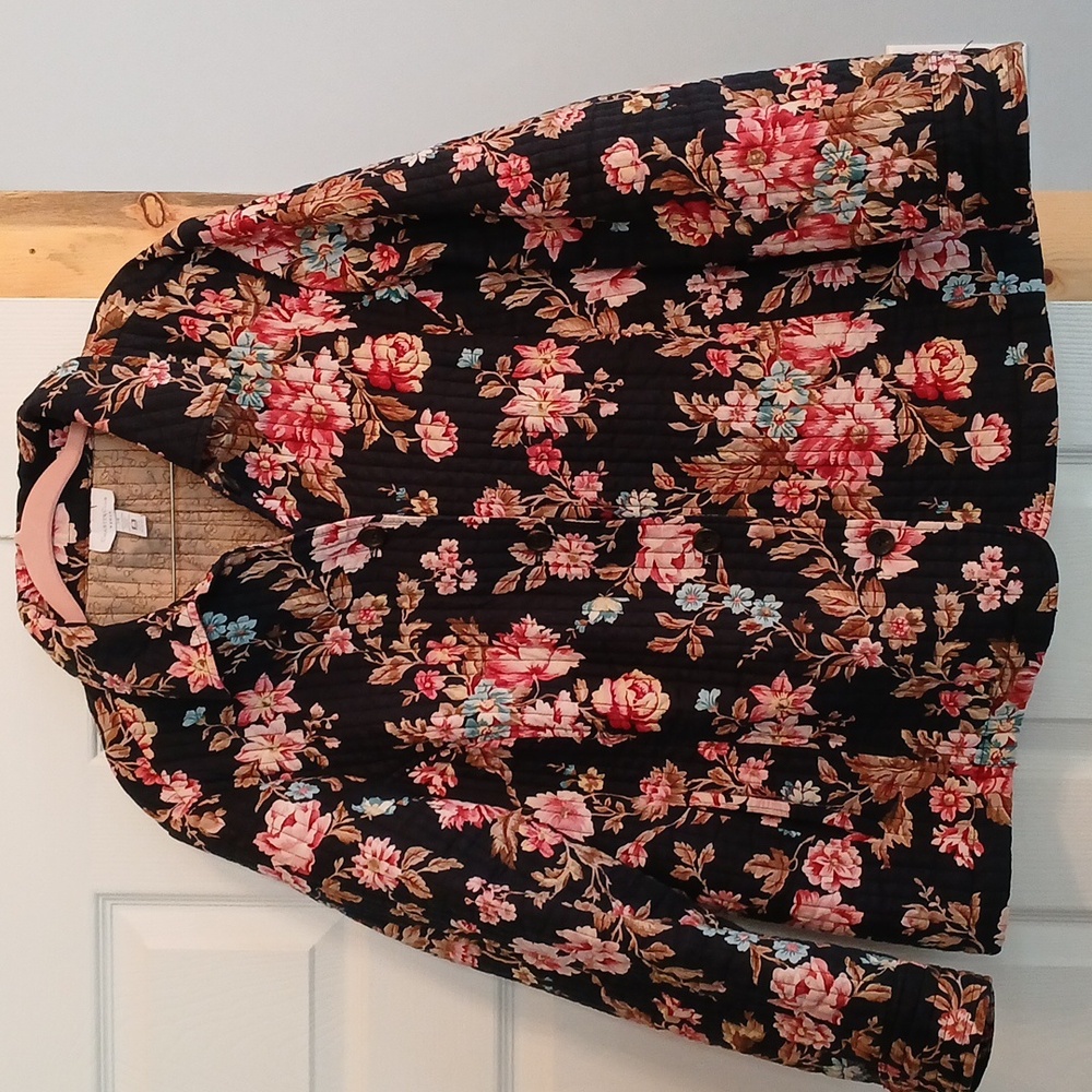 Floral quilted jacket, Charter Club 2X